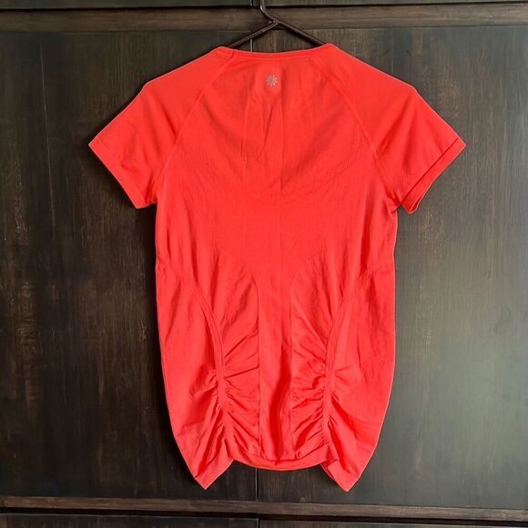 Athleta Fastest Track Ember Neon Orange Short Sleeve Athletic Top M - Picture 3 of 6